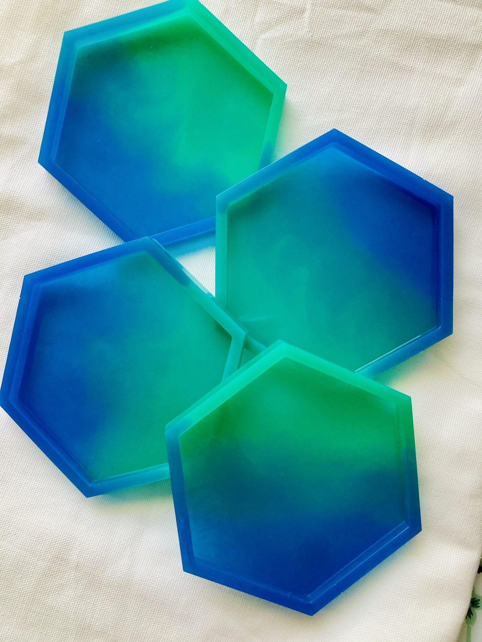 Malibu Blue Coaster Set Hexagon