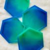 Malibu Blue Coaster Set Hexagon